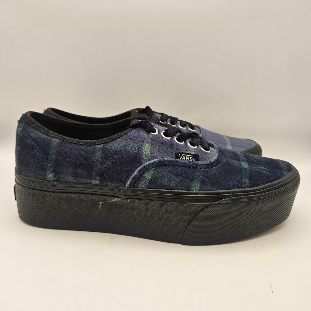 Vans Women's 9 Authentic Stackform Plaid Blue Pla… - image 4